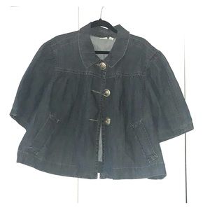 **CROP PLUS SIZE LANE BRYANT JEAN JACKET**